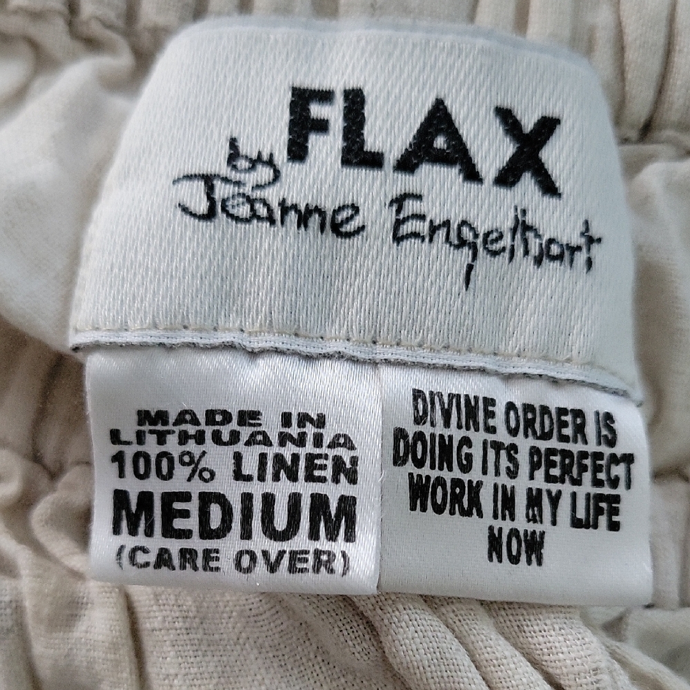 Flax Women's Cream Oatmeal Linen Bloomer Bermuda Shorts - M - Picture 2 of 4